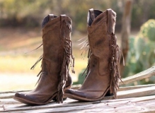 Cowboy Boots with Fringe on Side