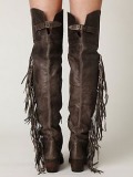 Knee High Fringe Cowboy Boots