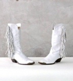 White Fringe Cowboy Boots