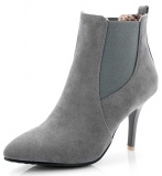 Grey Heeled Chelsea Boots