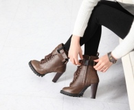 Ankle Combat Boots with Heel