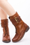 Brown Combat Boots with Heels