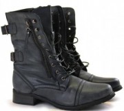 Flat Heeled Combat Boots