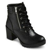 Heeled Leather Combat Boots