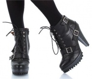 High Heel Combat Boots