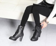 High Heeled Combat Boots