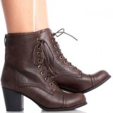 Lace Up Chunky Heel Combat Boots