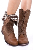 Low Heel Foldover Combat Boots