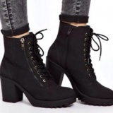 Thick Heeled Combat Boot