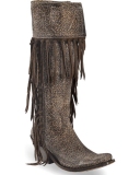 Knee High Boots With Fringe