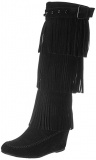 Knee High Fringe Wedge Boots