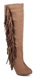 Side Fringed Knee High Boots