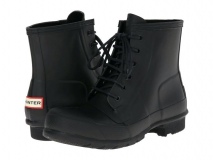 Black Lace Up Rubber Boots