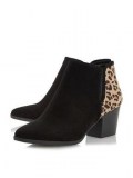 Black and Leopard Ankle Boots