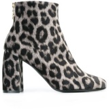 Grey Leopard Ankle Boots