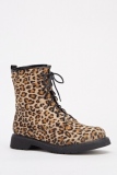 Leopard Print Ankle Boots Womens