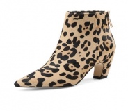 Low Heel Leopard Ankle Boots