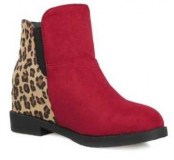 Red Leopard Print Ankle Boots