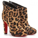 Womens Leopard Print Ankle Boots