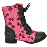 Pink combat boots women