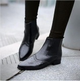 Pointed Toe Flat Chelsea Boots