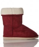 White Fur Lined Red Boots
