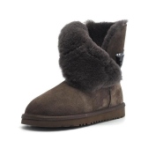 Brown Slip on Snow Boots Womens