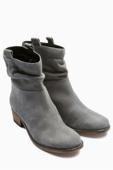 grey slouch ankle boots