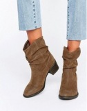 Brown Slouch Ankle Boots