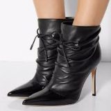 Pointed Toe Slouch Ankle Boots