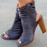 Slouchy Open Toe Ankle Boots