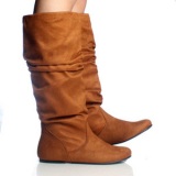 Brown Slouch Boots Flat
