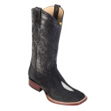 Stingray Skin Square Toe Boots