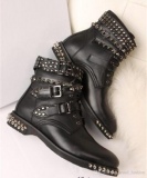 Flat Studded Combat Boots