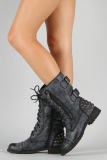 Studded Lace Up Combat Boots