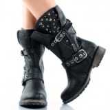 Womens Studded Combat Boots