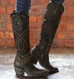 Black Studded Cowgirl Boots