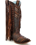 Brown Studded Cowgirl Boots