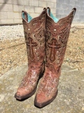 Distressed Studded Cowgirl Boots