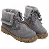 Stylish Lace-Up and Suede Design Women's Snow