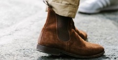 Suede Tan Chealsea Boots for Men