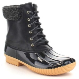 Black Waterproof Duck Boots Womens