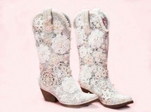 Beige Wedding Cowgirl Boots