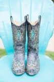 Blue Cowgirl Boots Wedding