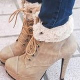 Ladies Wedge Boots With Fur