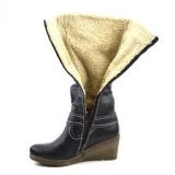 Wedge Ankle Boots with Inside Fur