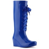 Lace Up Wedge Rain Boots