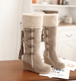 Lace Up Snow Boots Wedge