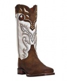 Brown and White Cowgirl Boots