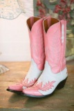 Pink and White Cowgirl Boots